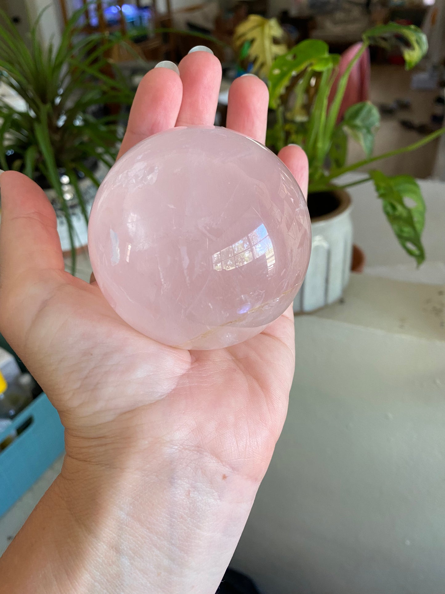 Gemmy Ice Rose Quartz Sphere