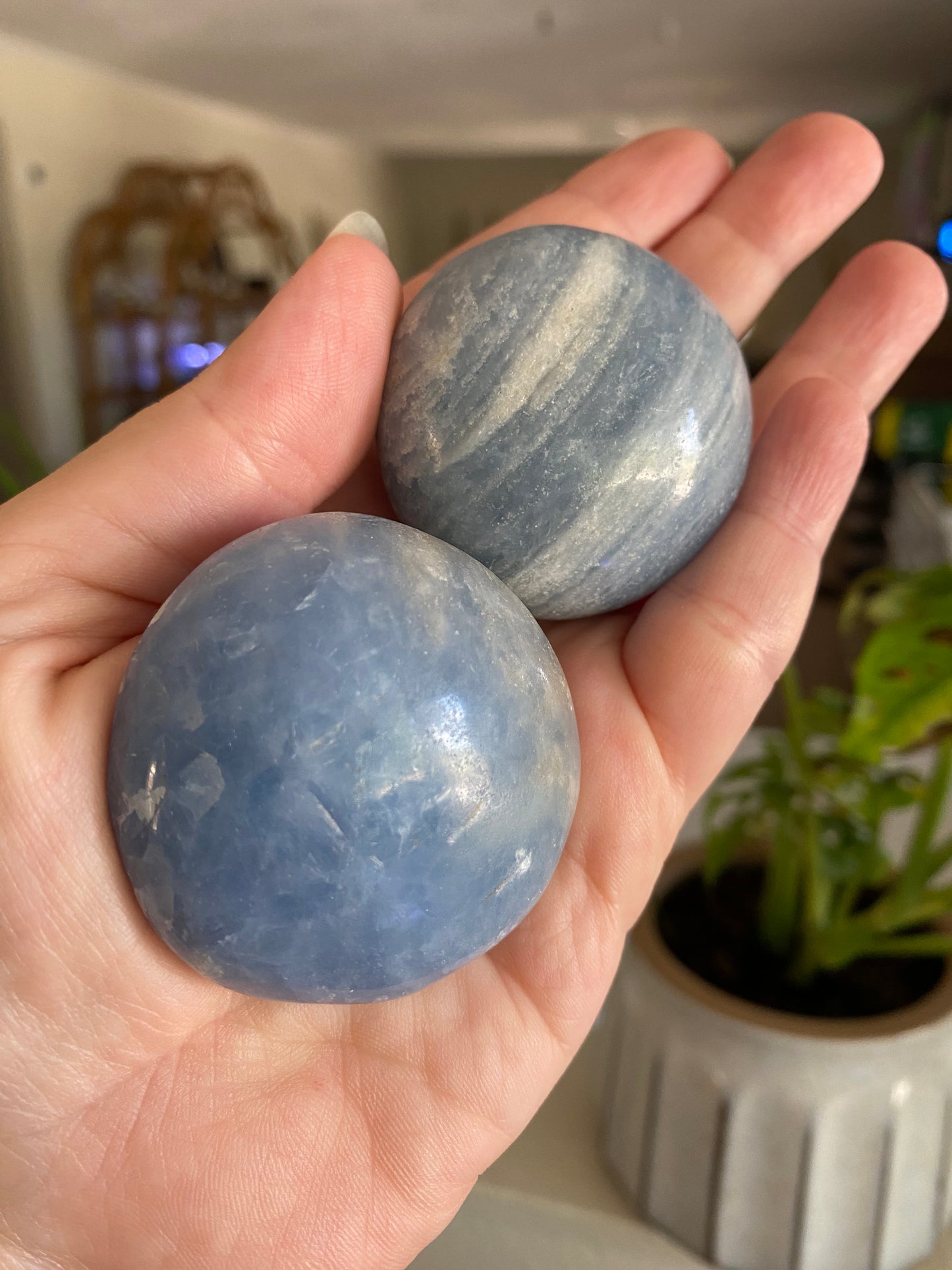 Blue Calcite Palmstone