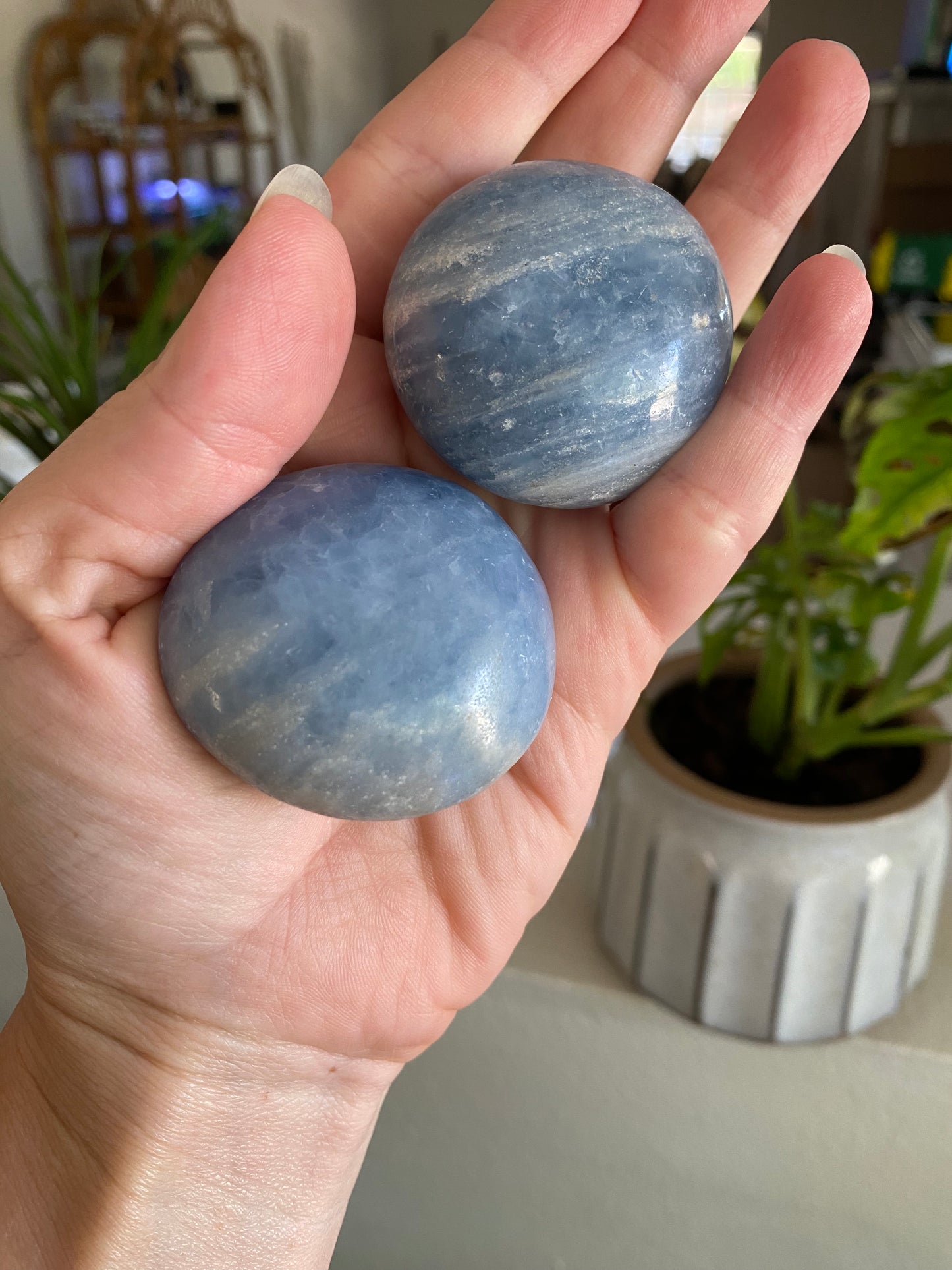 Blue Calcite Palmstone