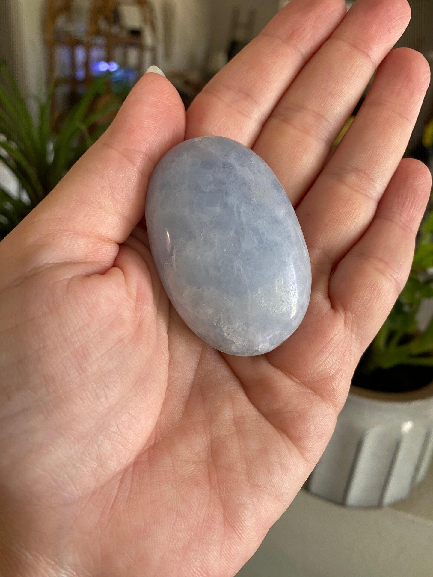 Blue Calcite Palmstone