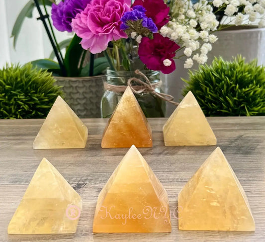 Honey Calcite Pyramid